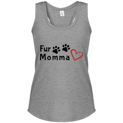 fur momma racerback tank in gray
