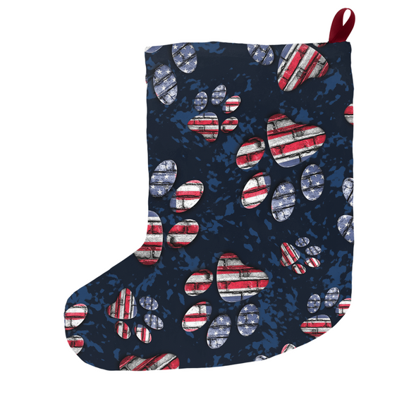 christmas patriotic dog stocking