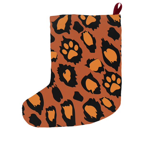leopard print christmas dog stocking