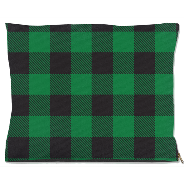 buffalo plaid green dog bed