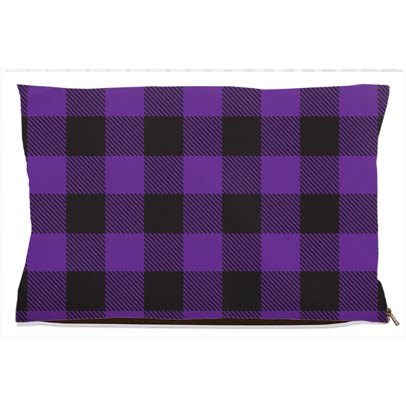 buffalo plaid purple dog bed