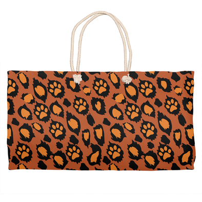 leopard skin weekender tote