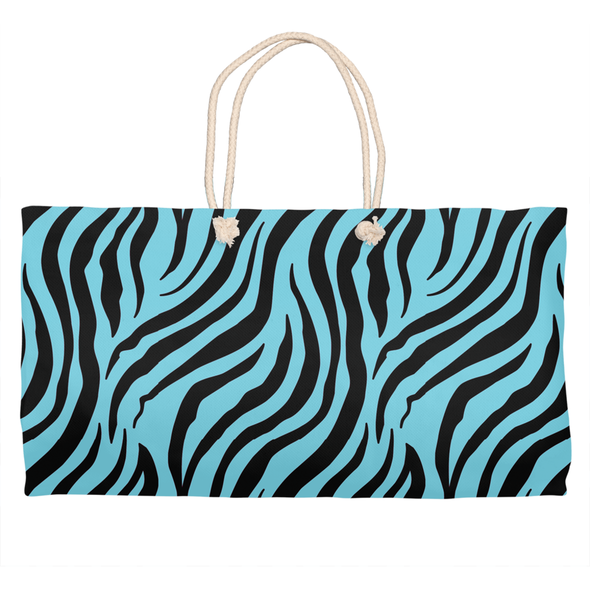 blue zebra weekender tote
