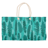 teal feathers weekender tote
