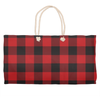buffalo plaid weekender tote
