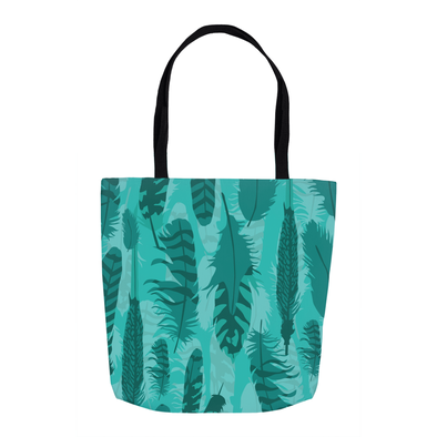 feathers teal tote