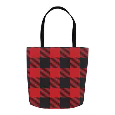 buffalo plaid tote