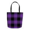 purple plaid tote