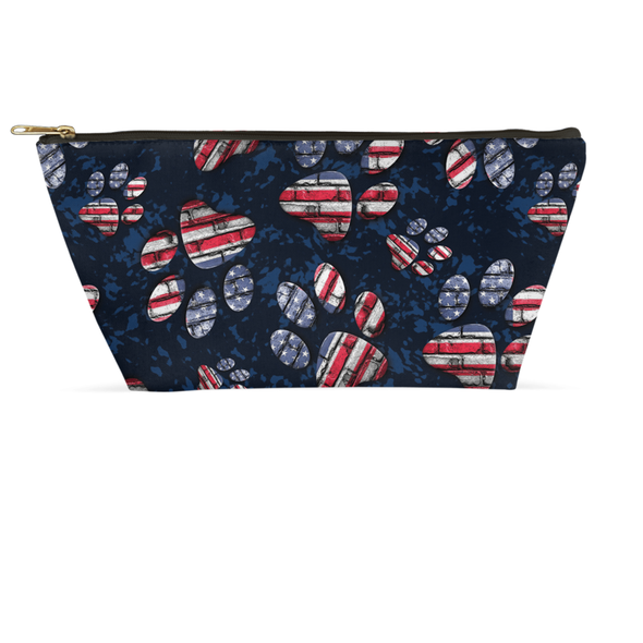 american flag dog makeup bag