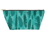 feathers teal makeup bag