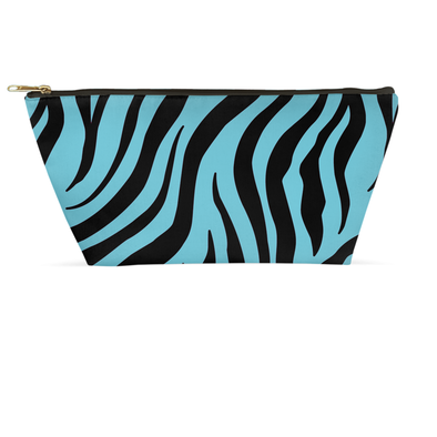 blue zebra makeup bag