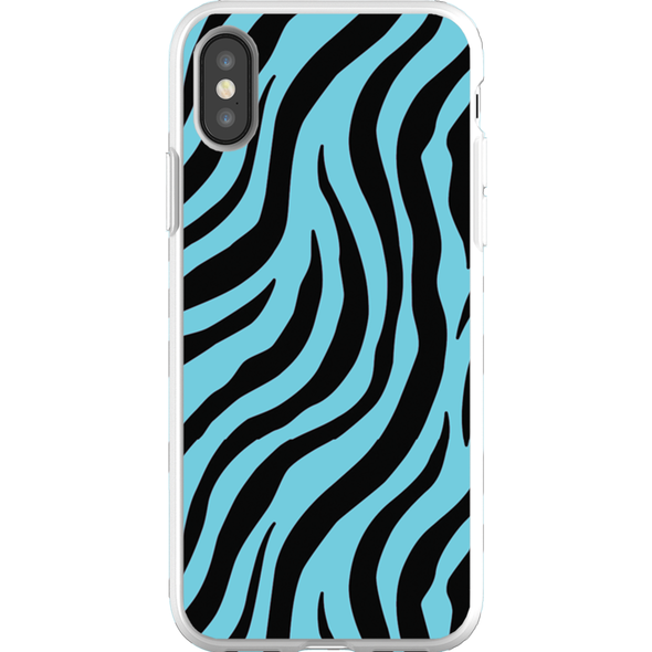 blue zebra print cell phone case