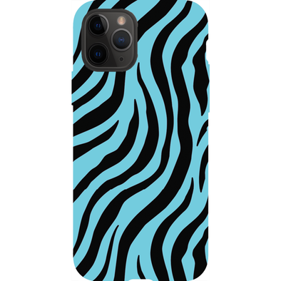 blue zebra print cell phone case