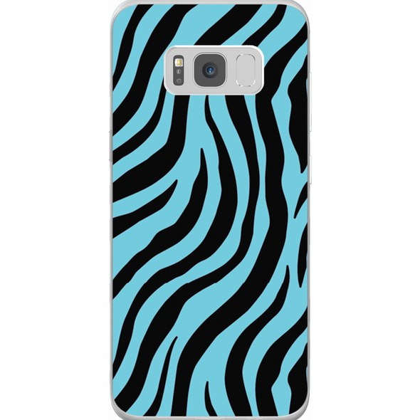 blue zebra print cell phone case