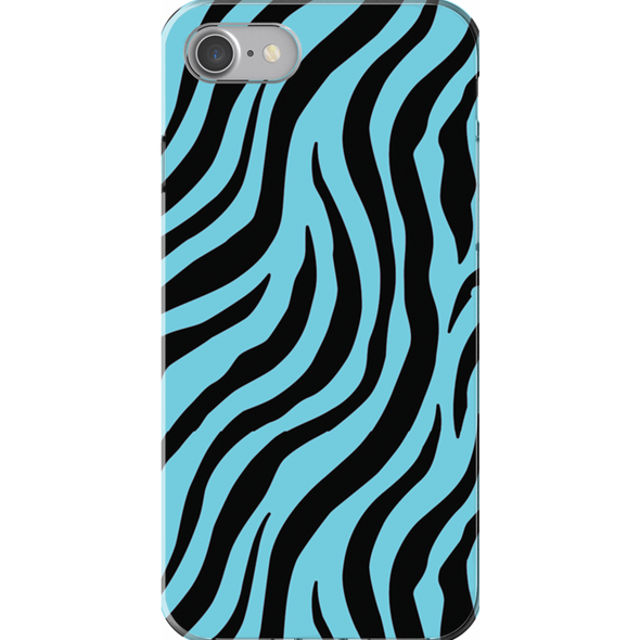 blue zebra print cell phone case