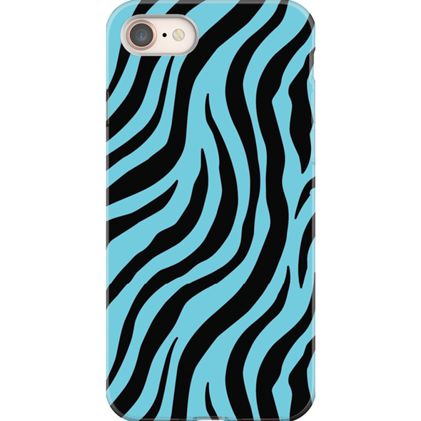blue zebra print cell phone case