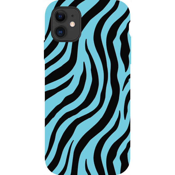 blue zebra print cell phone case