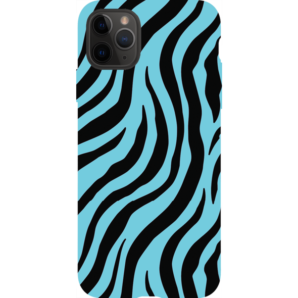 blue zebra print cell phone case