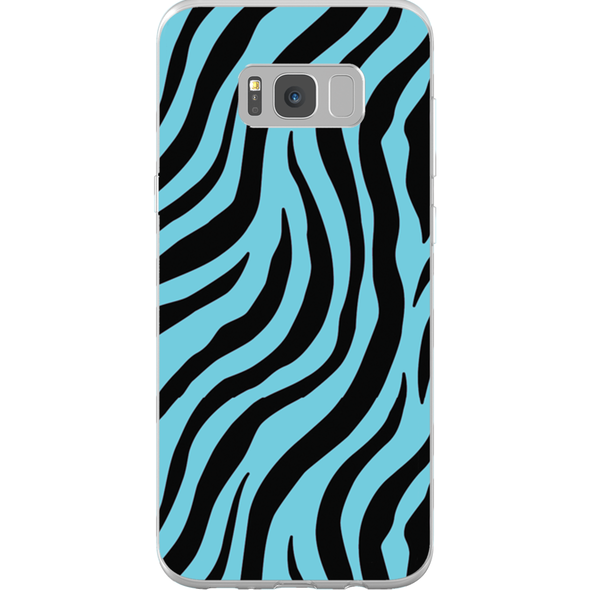 blue zebra print cell phone case
