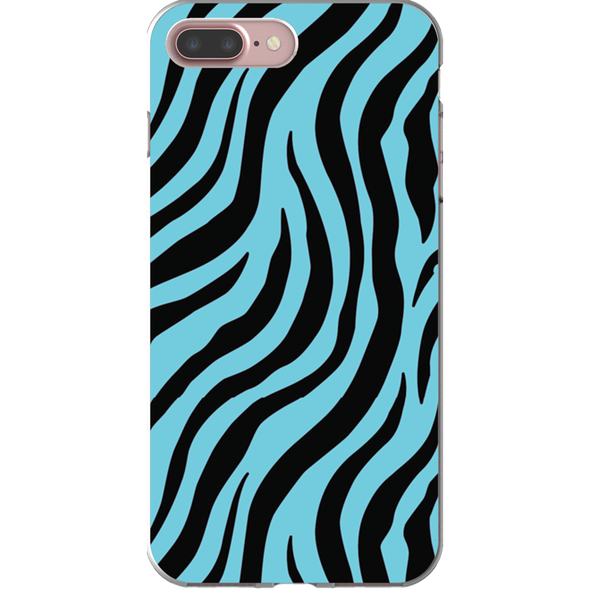 blue zebra print cell phone case
