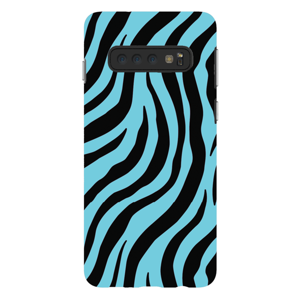 blue zebra print cell phone case