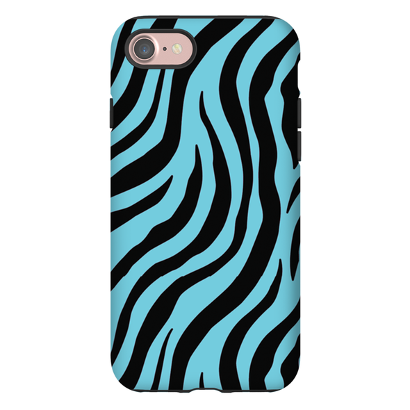 blue zebra print cell phone case