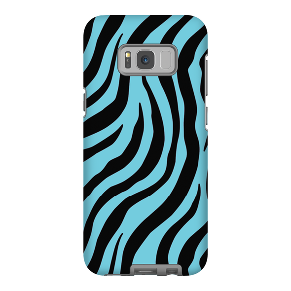 blue zebra print cell phone case