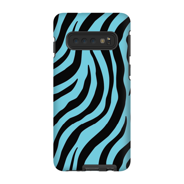 blue zebra print cell phone case