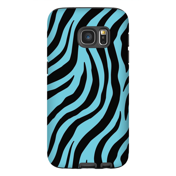 blue zebra print cell phone case