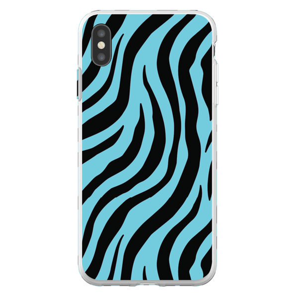 blue zebra print cell phone case