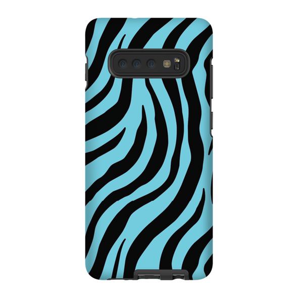 blue zebra print cell phone case