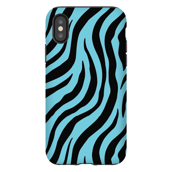 blue zebra print cell phone case