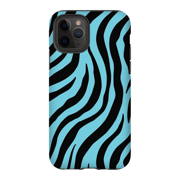 blue zebra print cell phone case
