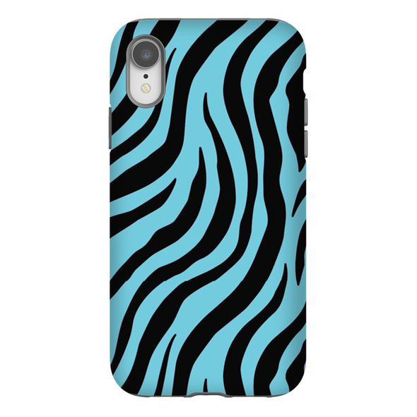 blue zebra print cell phone case