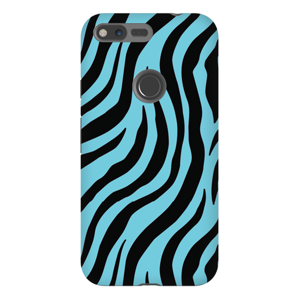 blue zebra print cell phone case