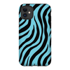 blue zebra print cell phone case