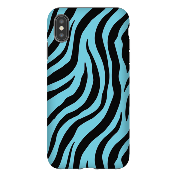 blue zebra print cell phone case