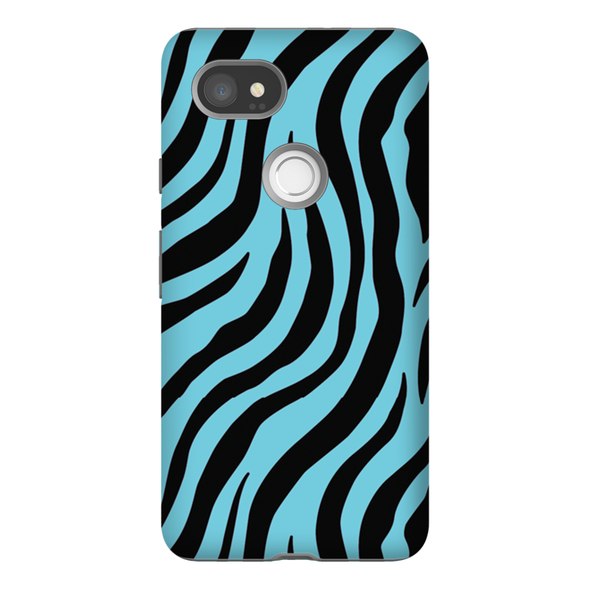 blue zebra print cell phone case