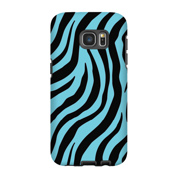 blue zebra print cell phone case