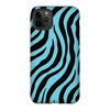 blue zebra print cell phone case