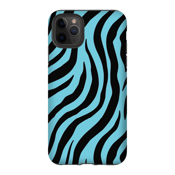 blue zebra print cell phone case