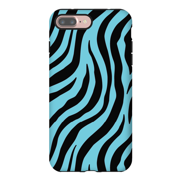 blue zebra print cell phone case