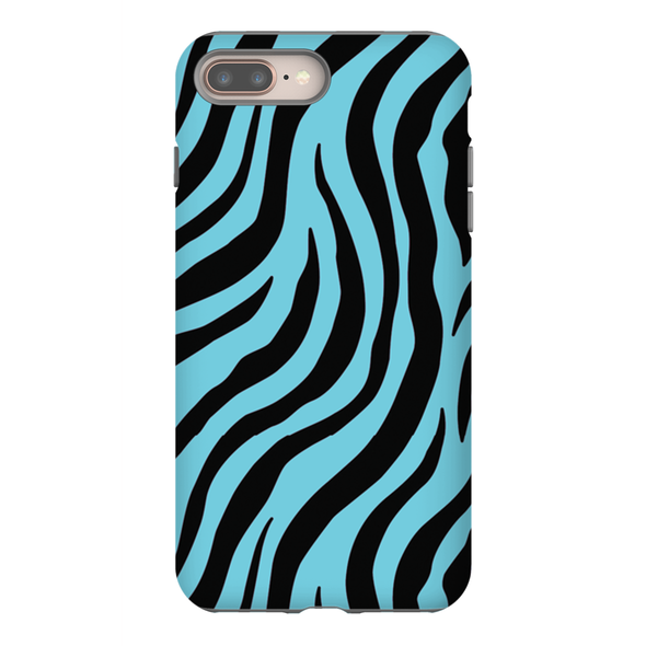 blue zebra print cell phone case