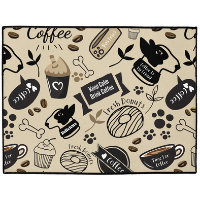 coffee lover dog mat