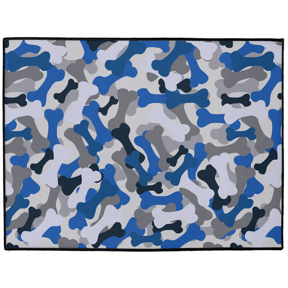 blue camo dog mat