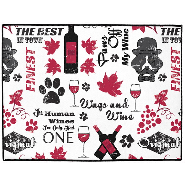 wine lover dog mat