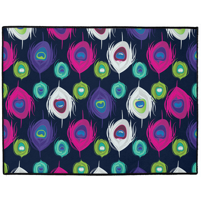 peacock print dog mat