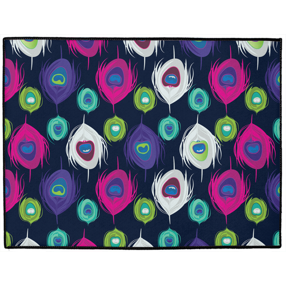 peacock print dog mat