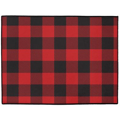 buffalo plaid dog mat