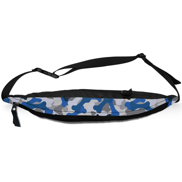 blue camo bones fanny pack